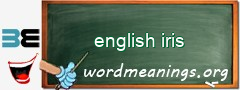 WordMeaning blackboard for english iris